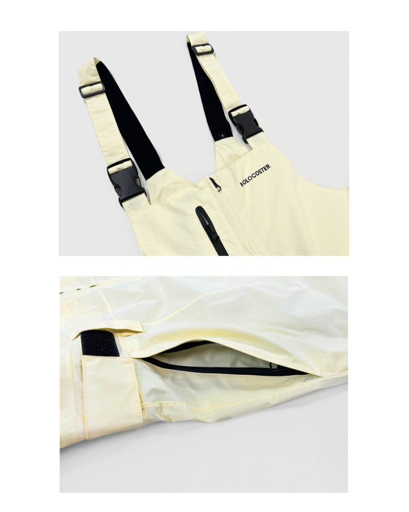 Ski Wear Snowboard Gear Reflective Stripe Ski Bibs - Unisex