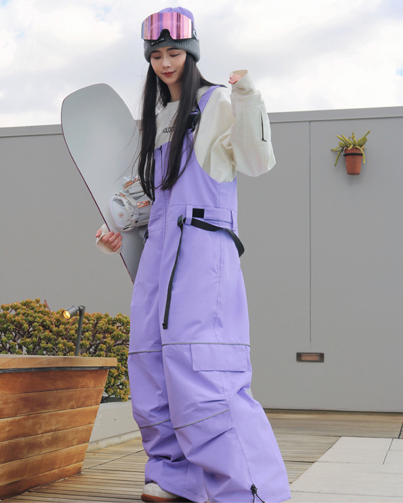 Ski Wear Snowboard Gear Reflective Stripe Ski Bibs - Unisex