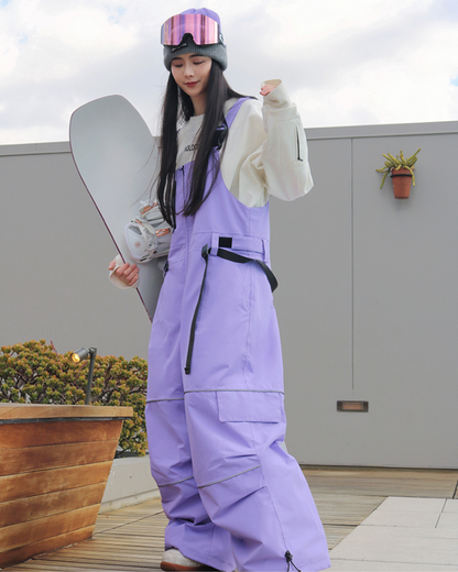 Ski Wear Snowboard Gear Reflective Stripe Ski Bibs - Unisex