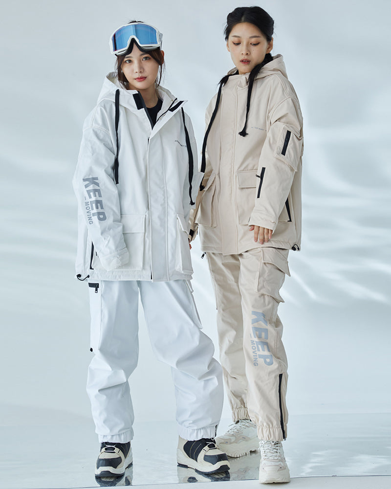 Ski Wear Snowboard Gear Cargo Jacket&amp;Pants Snow Suit - Women&