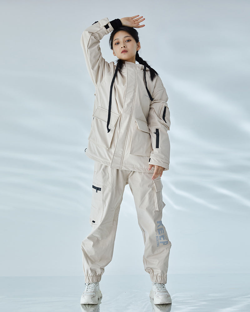 Ski Wear Snowboard Gear Cargo Jacket&amp;Pants Snow Suit - Women&