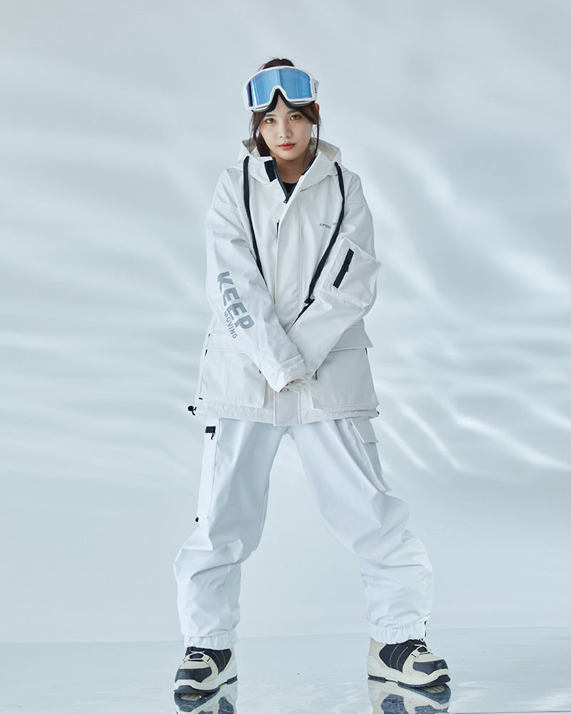 Ski Wear Snowboard Gear Cargo Jacket&amp;Pants Snow Suit - Women&