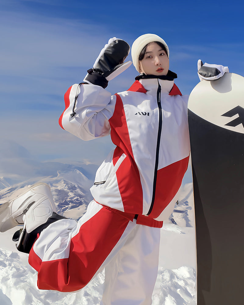 Ski Wear Patchwork Unisex Ski Jacket&Pants Suit