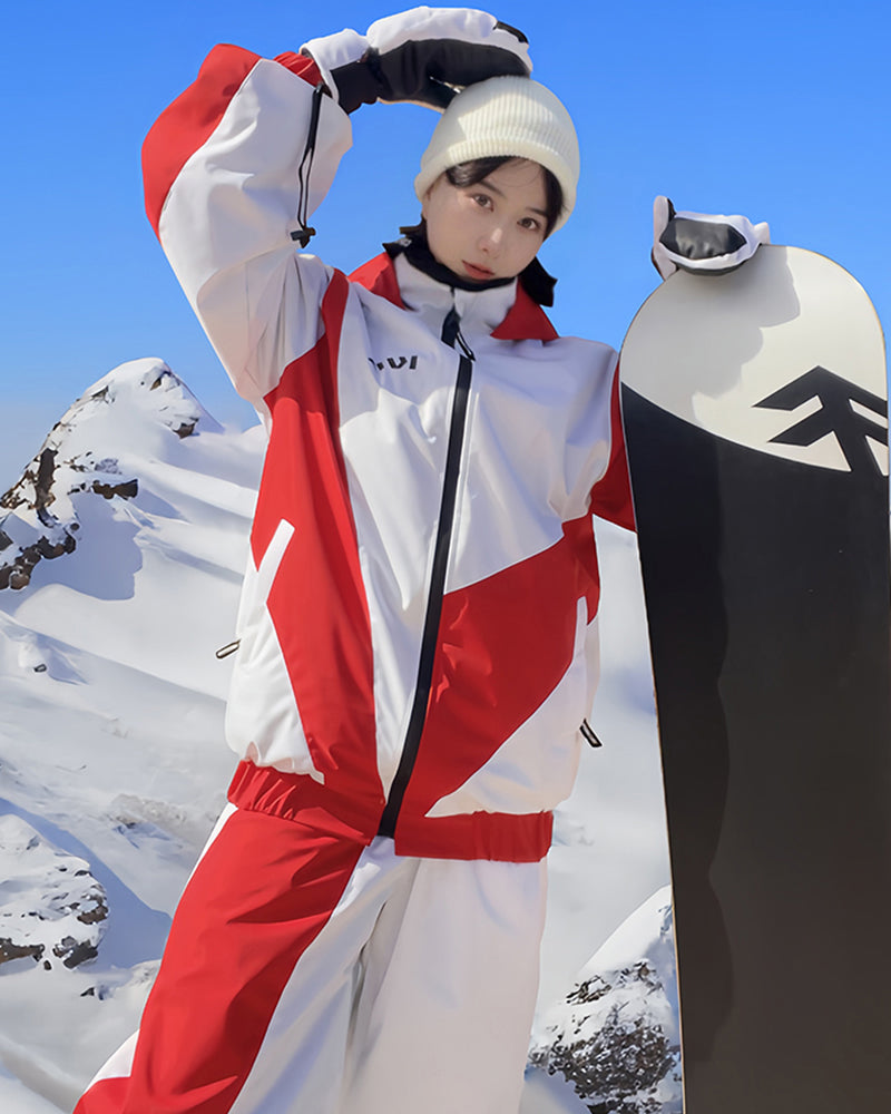 Ski Wear Patchwork Unisex Ski Jacket&Pants Suit