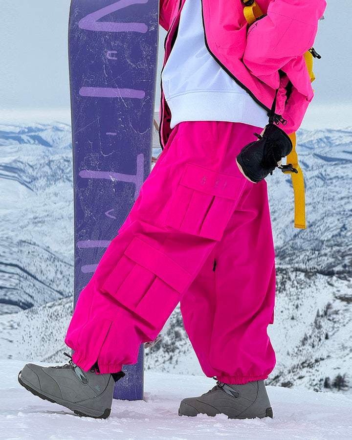 Montec Gear Montec Light Pink Snow Pants Baggy Snowboard Pants
