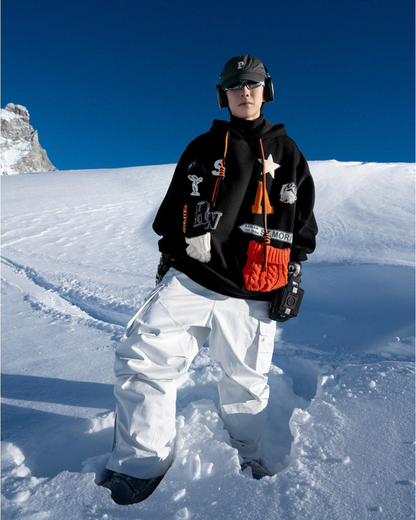 Ski Wear Outdoor Waterproof Batwing Sleeves Snowboard Hoodie - Unisex