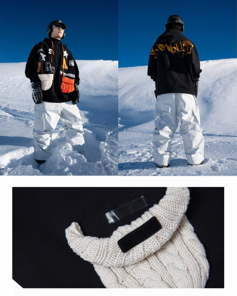 Ski Wear Outdoor Waterproof Batwing Sleeves Snowboard Hoodie - Unisex