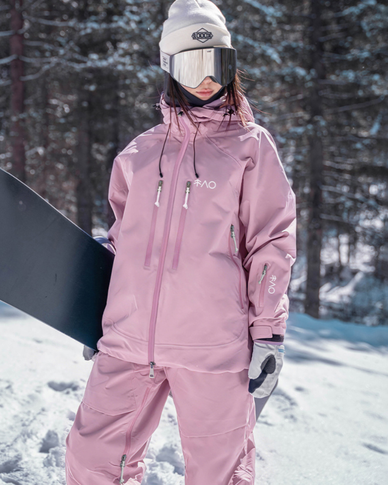Ski Wear Pink Fully Seam-Sealed Snowboard Suit Set -Women&