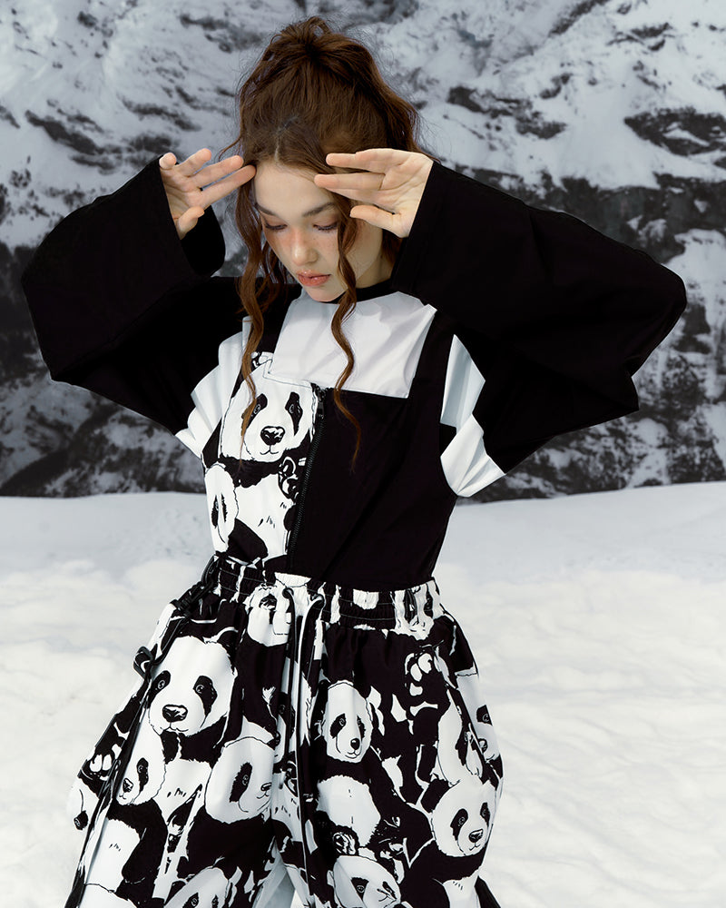 Ski Wear Panda Unisex Jacket&Bibs Snow Suit