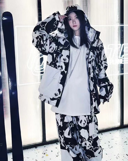 Ski Wear Panda Jacket&amp;Bibs Snow Suit -Unisex (Single Unit Available)