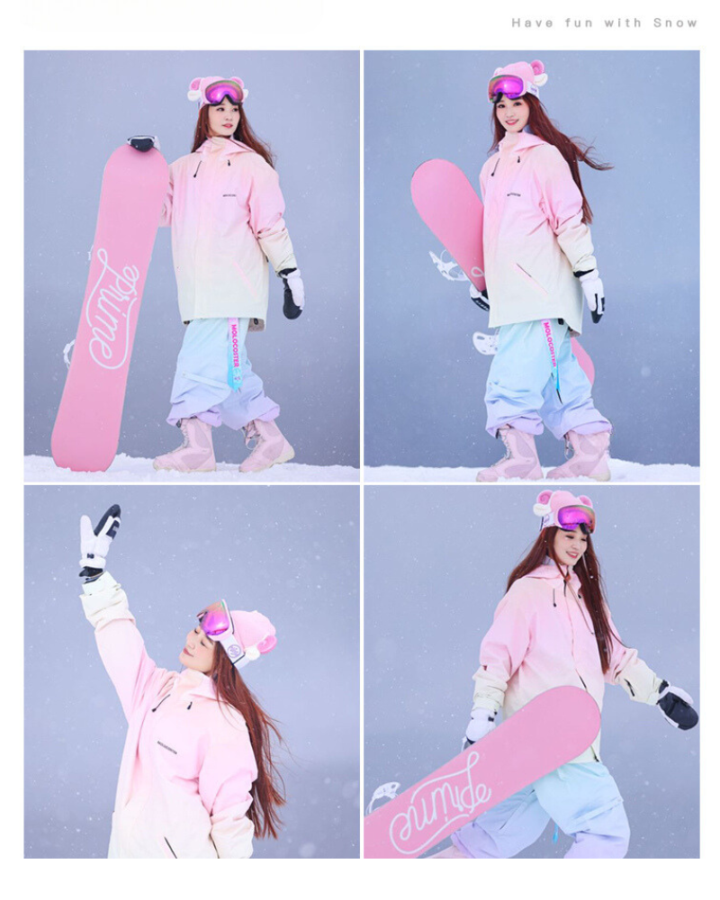 Ski Wear Snow Gear Rainbow Unicorn Snow Suit -Unisex