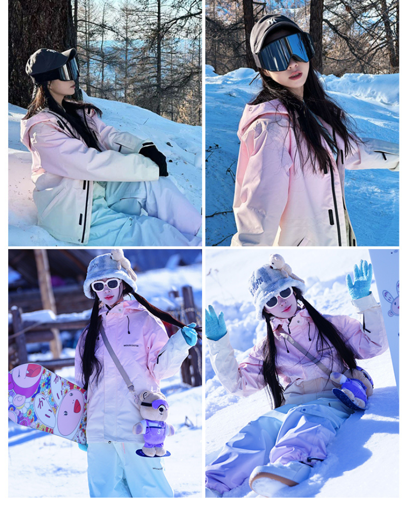 Ski Wear Snow Gear Rainbow Unicorn Snow Suit -Unisex