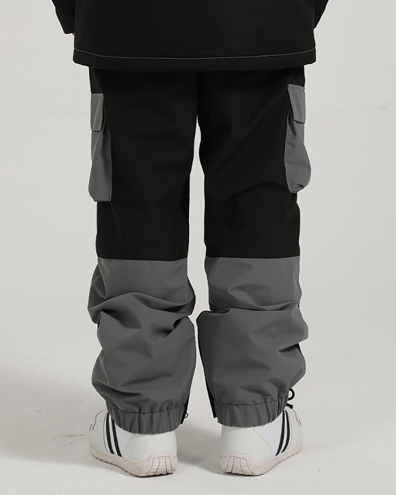 Ski Wear Patchwork Cargo Baggy Snow Pants -Unisex