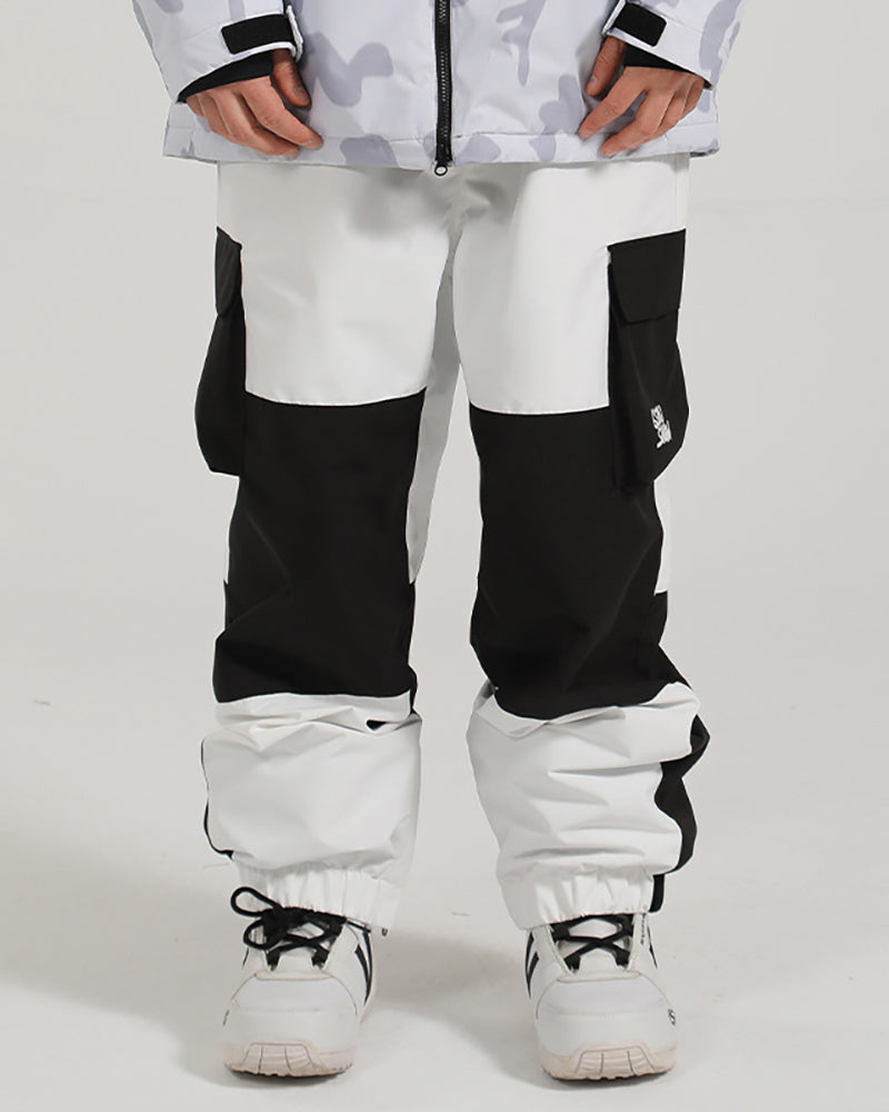 Ski Wear Patchwork Cargo Baggy Snow Pants -Unisex