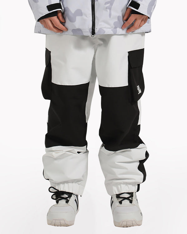 Ski Wear Two-tone Patchwork  Unisex Snow Pants