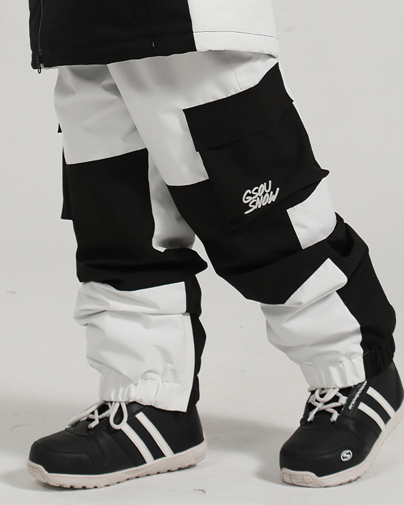Ski Wear Patchwork Cargo Baggy Snow Pants -Unisex