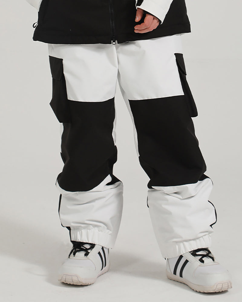 Ski Wear Patchwork Cargo Baggy Snow Pants -Unisex