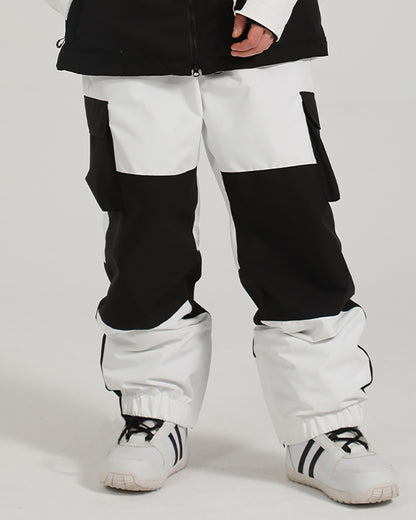 Ski Wear Patchwork Cargo Baggy Snow Pants -Unisex