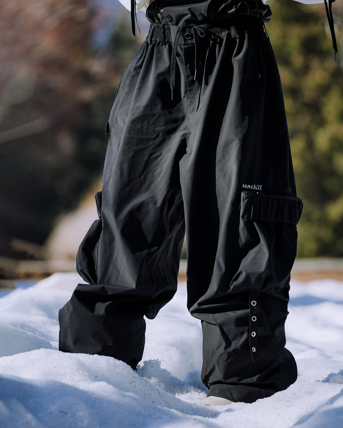 Ski Wear Unisex 3L Waterproof Fleece-Lined Freeride Snow Pants