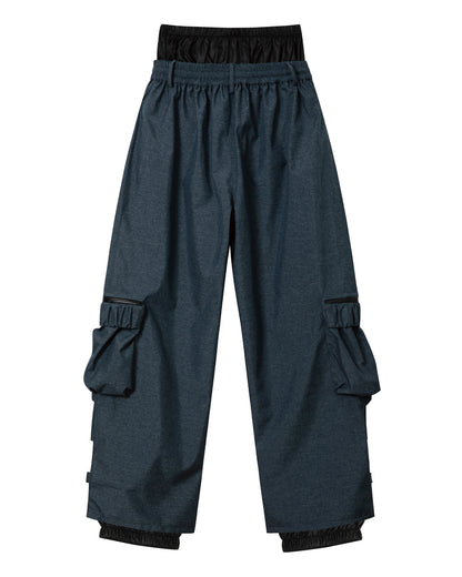 Ski Wear Unisex 3L Waterproof Fleece-Lined Freeride Snow Pants