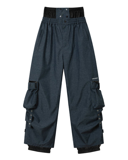 Ski Wear Unisex 3L Waterproof Fleece-Lined Freeride Snow Pants