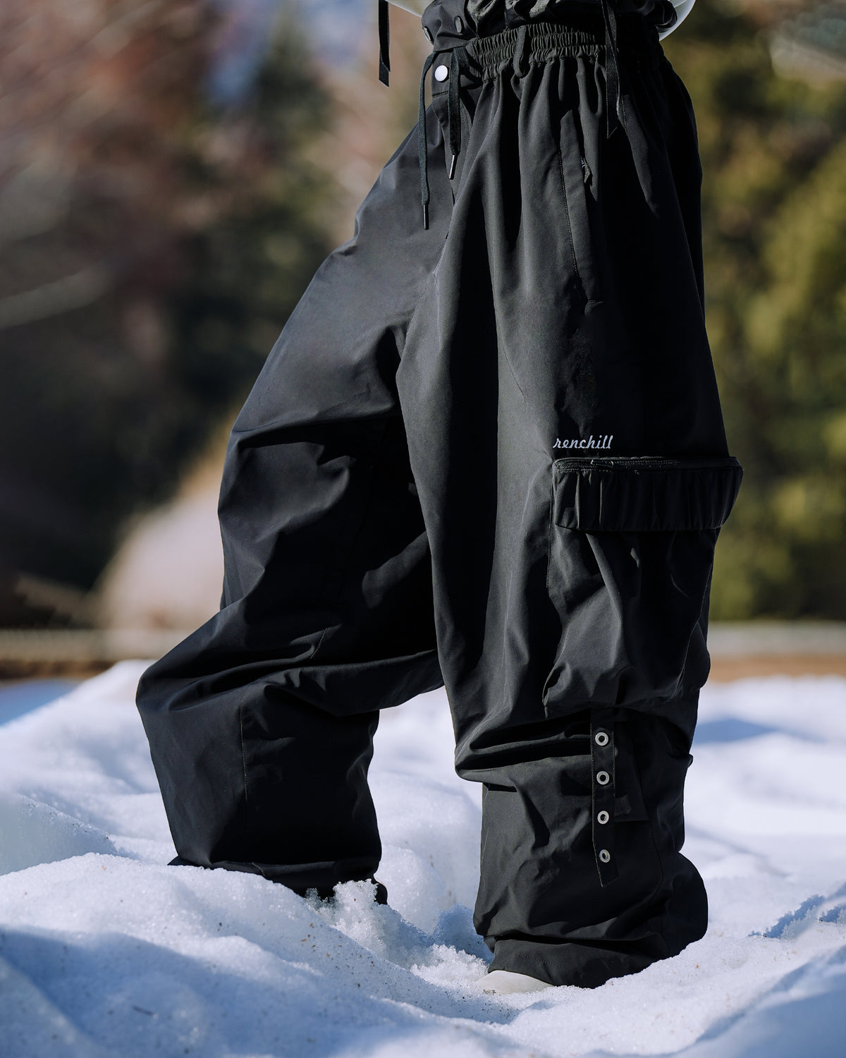 Ski Wear Unisex 3L Waterproof Fleece-Lined Freeride Snow Pants