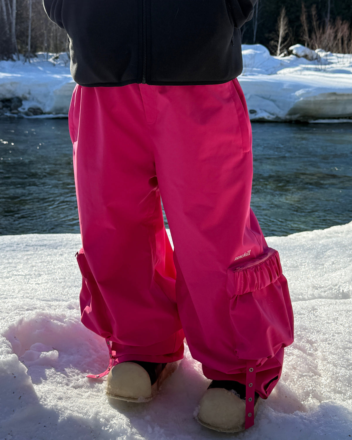 Ski Wear Unisex 3L Waterproof Fleece-Lined Freeride Snow Pants