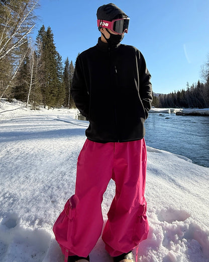 Ski Wear Unisex 3L Waterproof Fleece-Lined Freeride Snow Pants