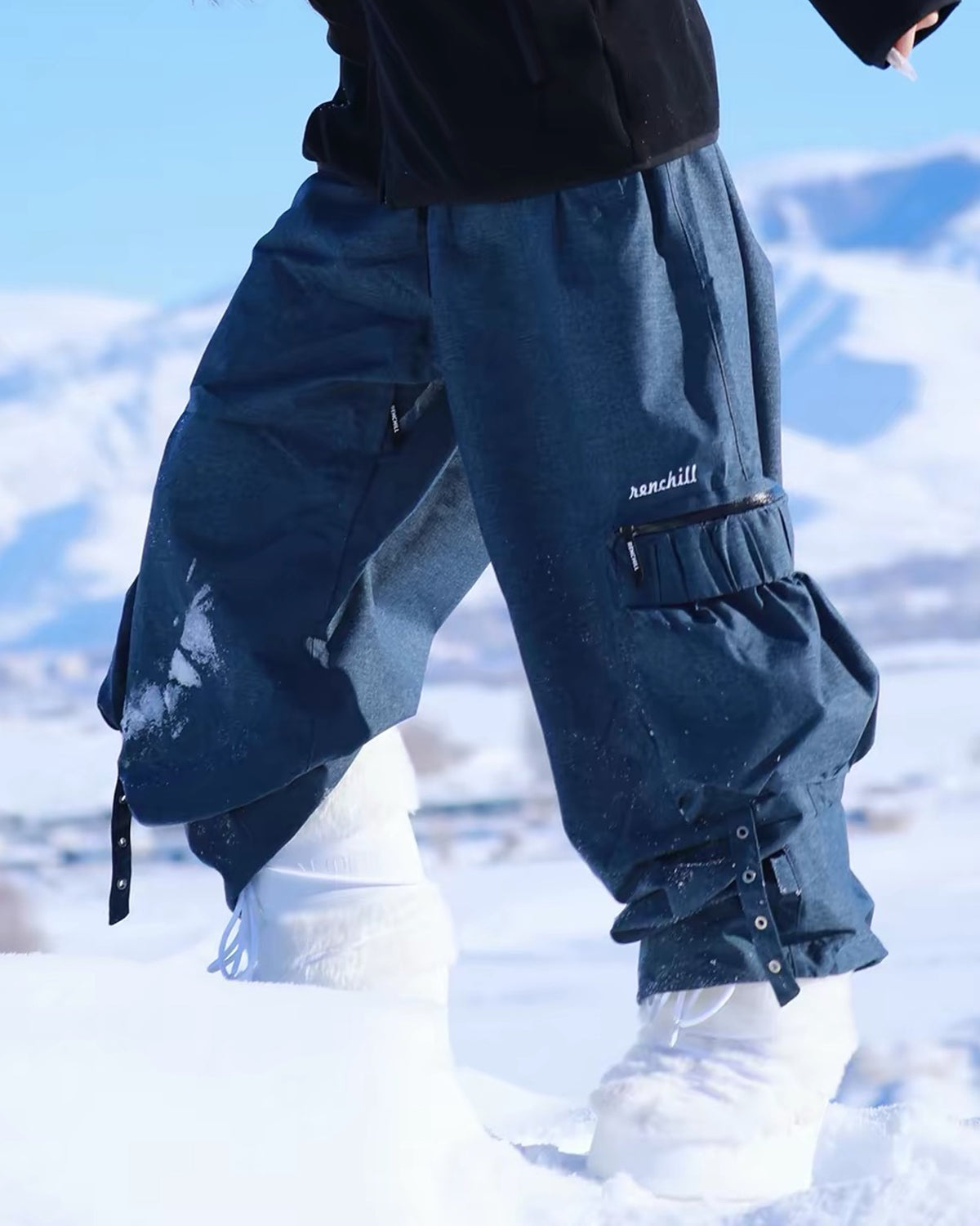 Ski Wear Unisex 3L Waterproof Fleece-Lined Freeride Snow Pants