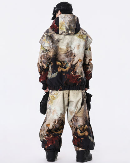 Ski Wear Vintage Retro Windproof Waterproof Insulated Snowboard Jacket &amp; Pants Set -Unisex