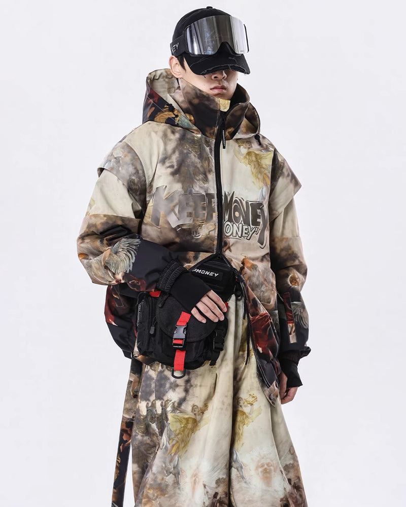 Ski Wear Vintage Retro Windproof Waterproof Insulated Snowboard Jacket &amp; Pants Set -Unisex