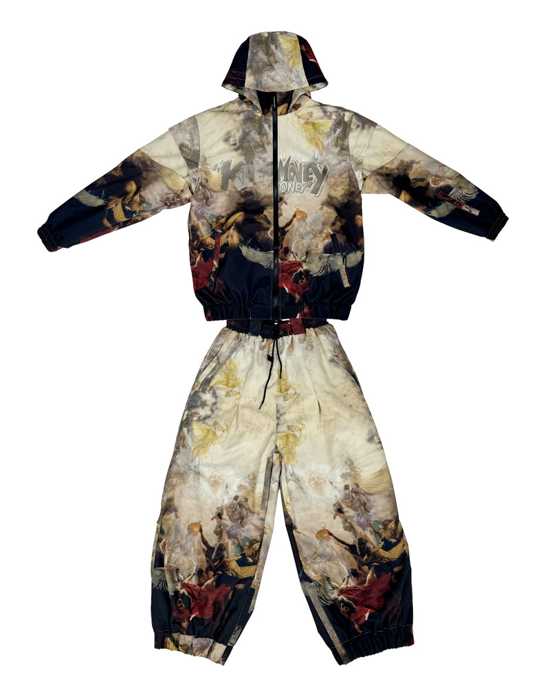 Ski Wear Vintage Retro Windproof Waterproof Insulated Snowboard Jacket &amp; Pants Set -Unisex