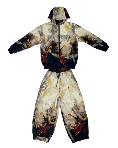 Ski Wear Vintage Retro Windproof Waterproof Insulated Snowboard Jacket &amp; Pants Set -Unisex