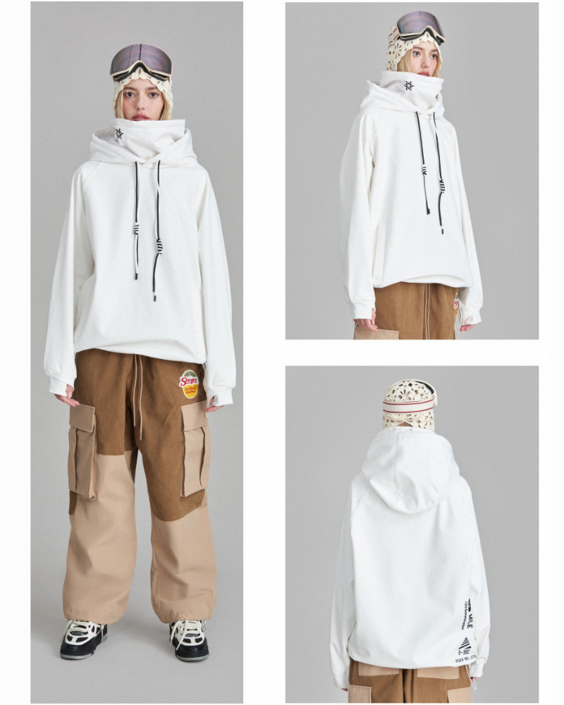 Ski Wear Waterproof &amp; Windproof Detachable Pullover Ski Hoodie - Unisex