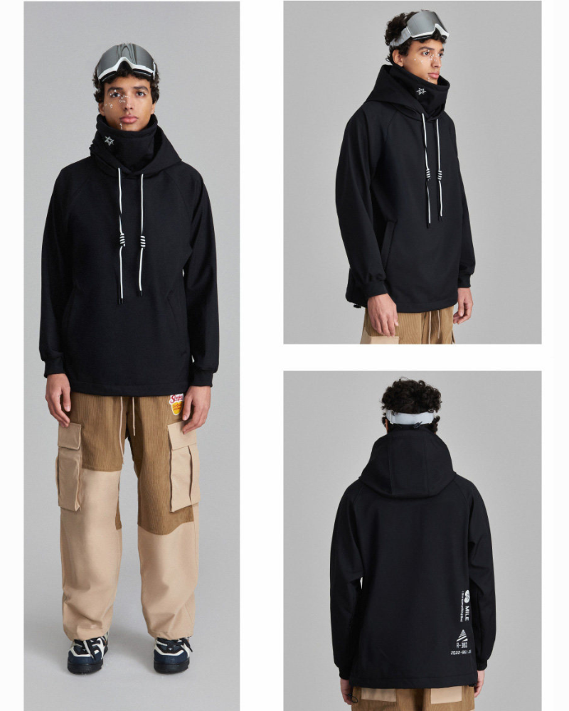 Ski Wear Waterproof &amp; Windproof Detachable Pullover Ski Hoodie - Unisex