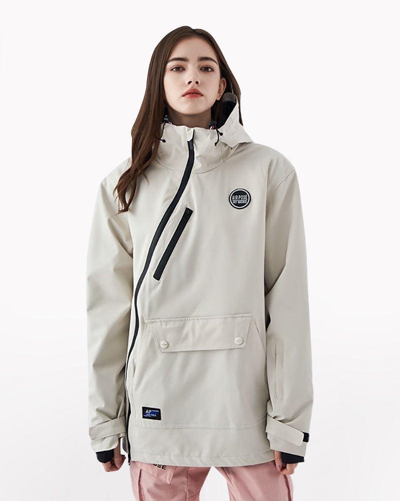 Ski Wear Diagonal Zipper Windproof Ski Jacket -Unisex