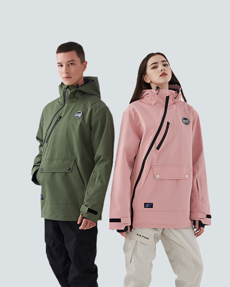 Ski Wear Diagonal Zipper Windproof Ski Jacket -Unisex