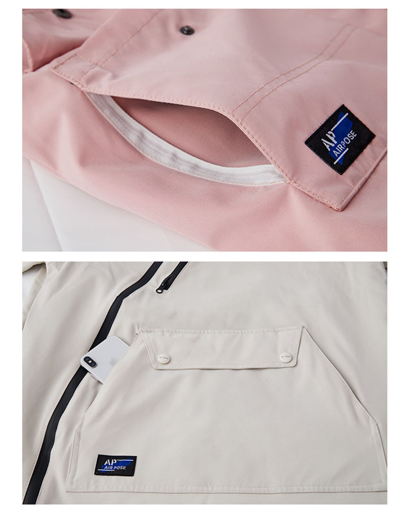 Ski Wear Diagonal Zipper Windproof Ski Jacket -Unisex