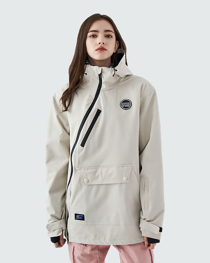 Ski Wear Diagonal Zipper Windproof Ski Jacket -Unisex