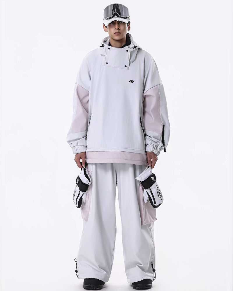 Ski Wear Windproof Waterproof Fleece-Lined Loose Ski Jacket &amp; Pants Set -Unisex