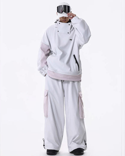 Ski Wear Windproof Waterproof Fleece-Lined Loose Ski Jacket &amp; Pants Set -Unisex