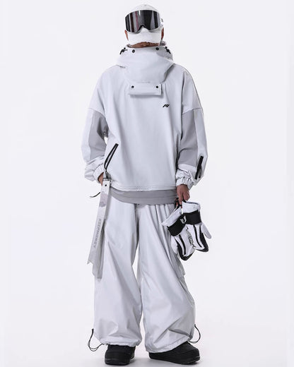 Ski Wear Windproof Waterproof Fleece-Lined Loose Ski Jacket &amp; Pants Set -Unisex