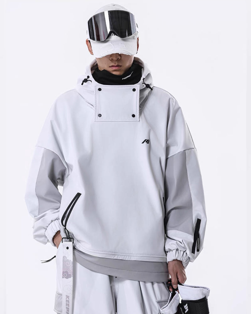 Ski Wear Windproof Waterproof Fleece-Lined Loose Ski Jacket &amp; Pants Set -Unisex