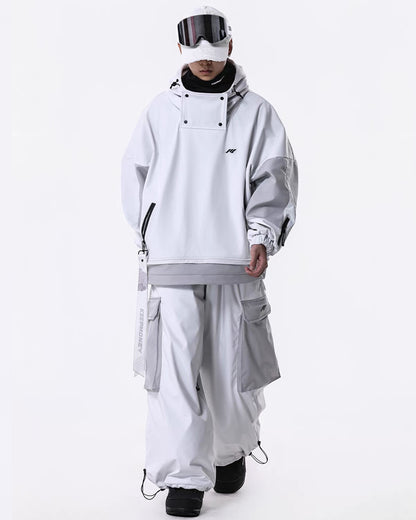 Ski Wear Windproof Waterproof Fleece-Lined Loose Ski Jacket &amp; Pants Set -Unisex