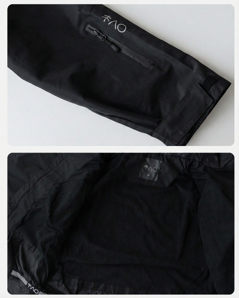 Ski Wear Black Fleece-Lined Waterproof Ski Suit -Unisex (Single Unit Available)