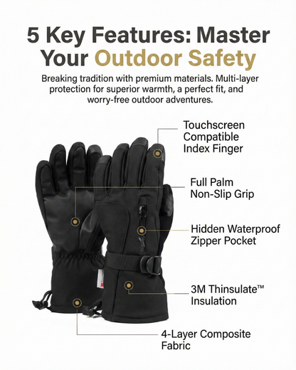 Ski Wear Insulated Thick Outdoor Ski Gloves