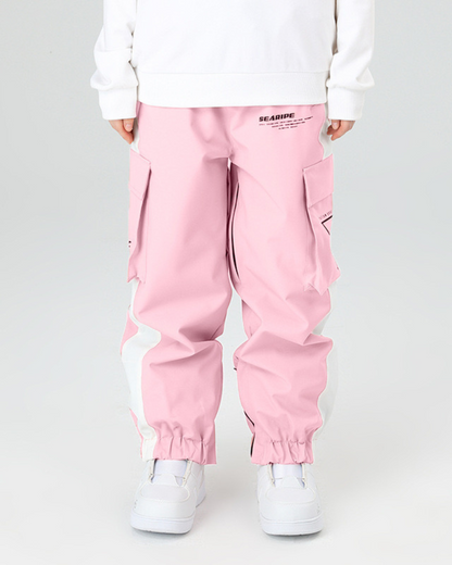 Ski Wear Neon Reflective Cargo Snow Pants -Unisex