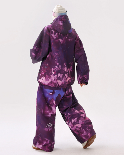 Ski Wear Purple Butterfly Snow Suit -Unisex