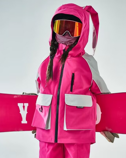 Ski Wear Waterproof Reflective Kids Snow Suit Jacket&amp;Bibs (Single Unit Available)