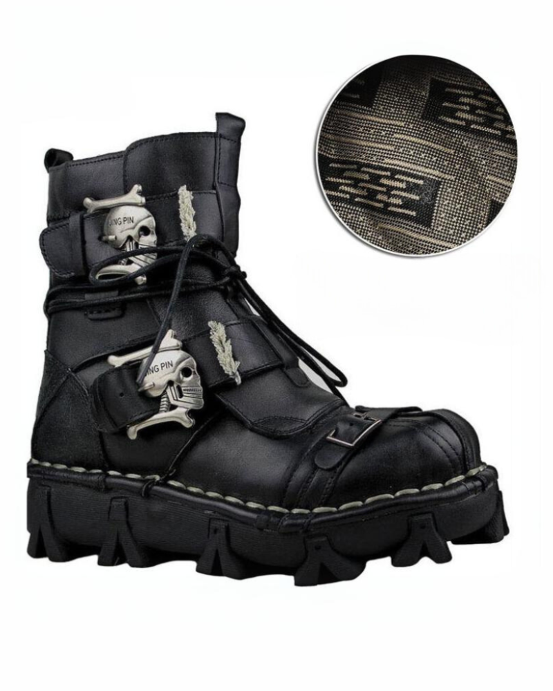 Techwear Punk Skull Unisex Motorcycle Riding Boots